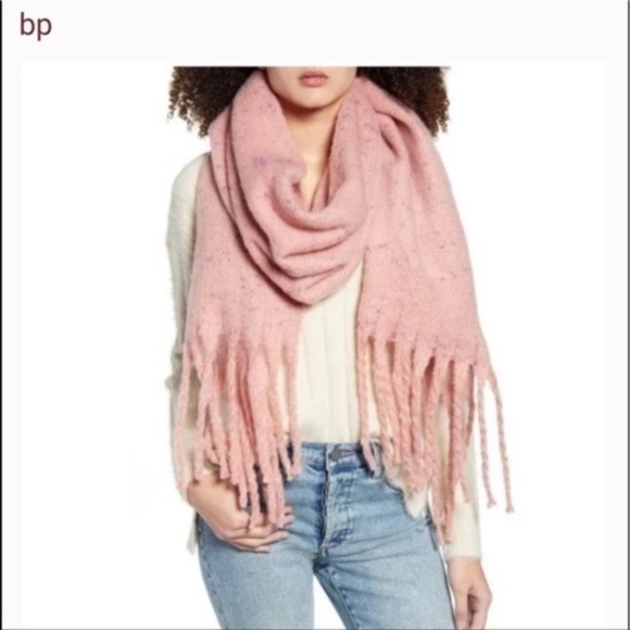 Nwt Nordstrom BP Fringe Trim Muffler Scarf Speckle - Picture 1 of 4